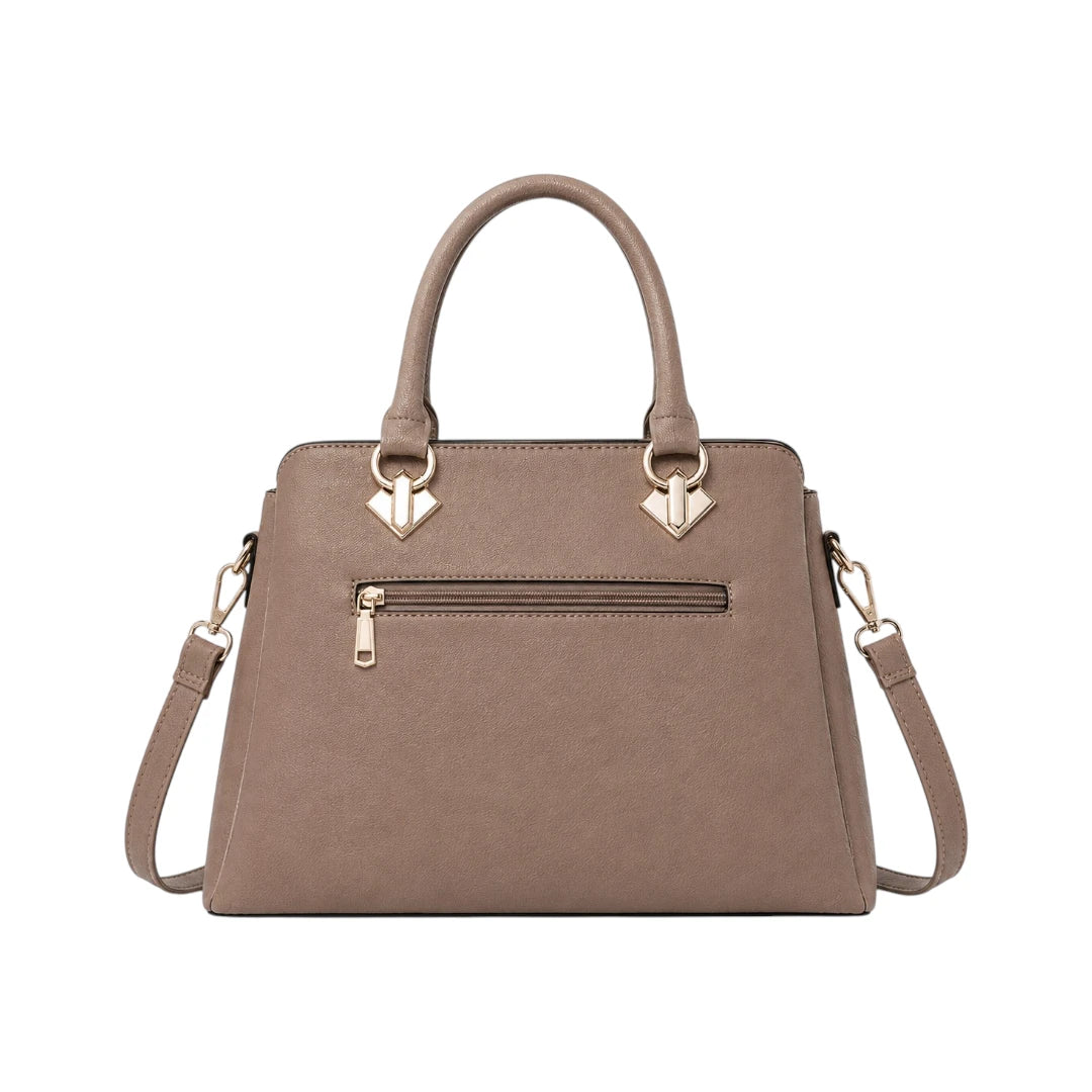 Revixa Brown Woven PU Leather Structured Shoulder Bag